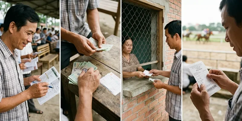 Minh họa các bước đặt cược một ván
