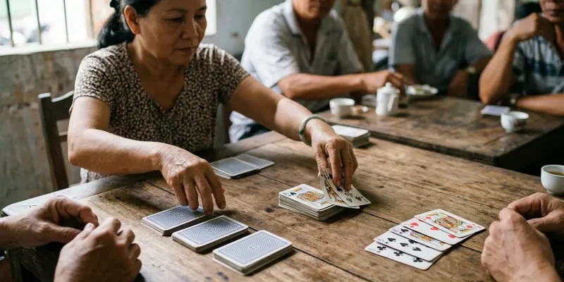 Minh họa cách chia bài Mậu binh kiểu Ba đao