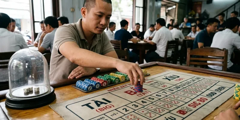Chọn mệnh giá chip rồi xác nhận cửa đặt cược